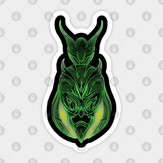 Green Devil Mask Sticker by SeththeWelsh